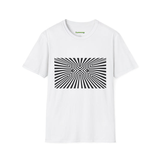Optical Maze T-Shirt — Black Geometric Illusion Tee
