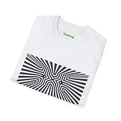 Optical Maze T-Shirt — Black Geometric Illusion Tee